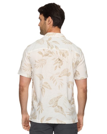 Parons SS Leaf Print Camp Collar Shirt