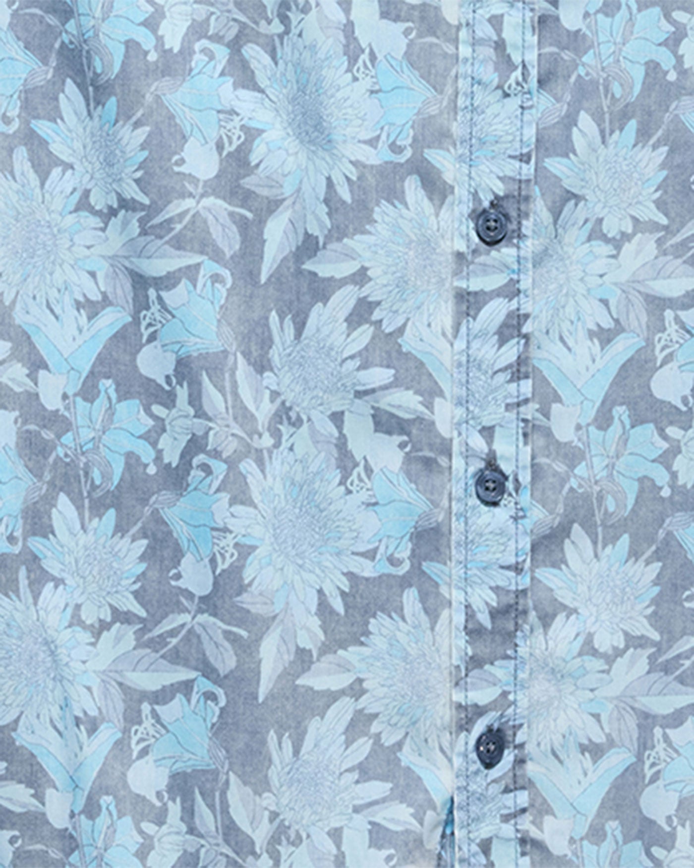 Hinesburg SS Floral Vintage Soft Shirt in soft blue floral print, curated Fredericksburg TX boutique