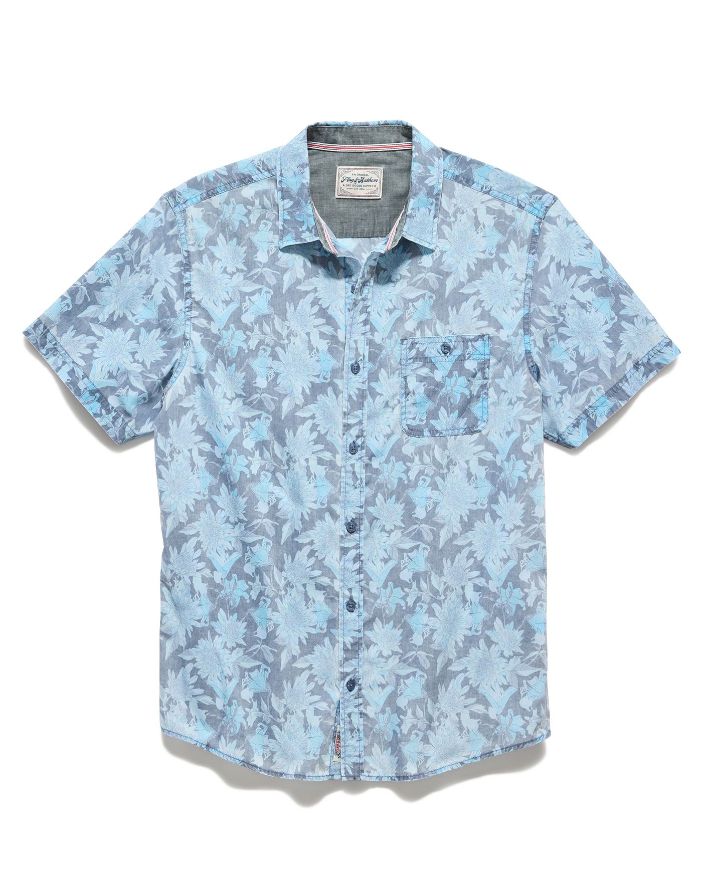 Hinesburg SS Floral Vintage Soft Shirt in soft blue floral, FLAG & ANTHEM, Fredericksburg TX boutique