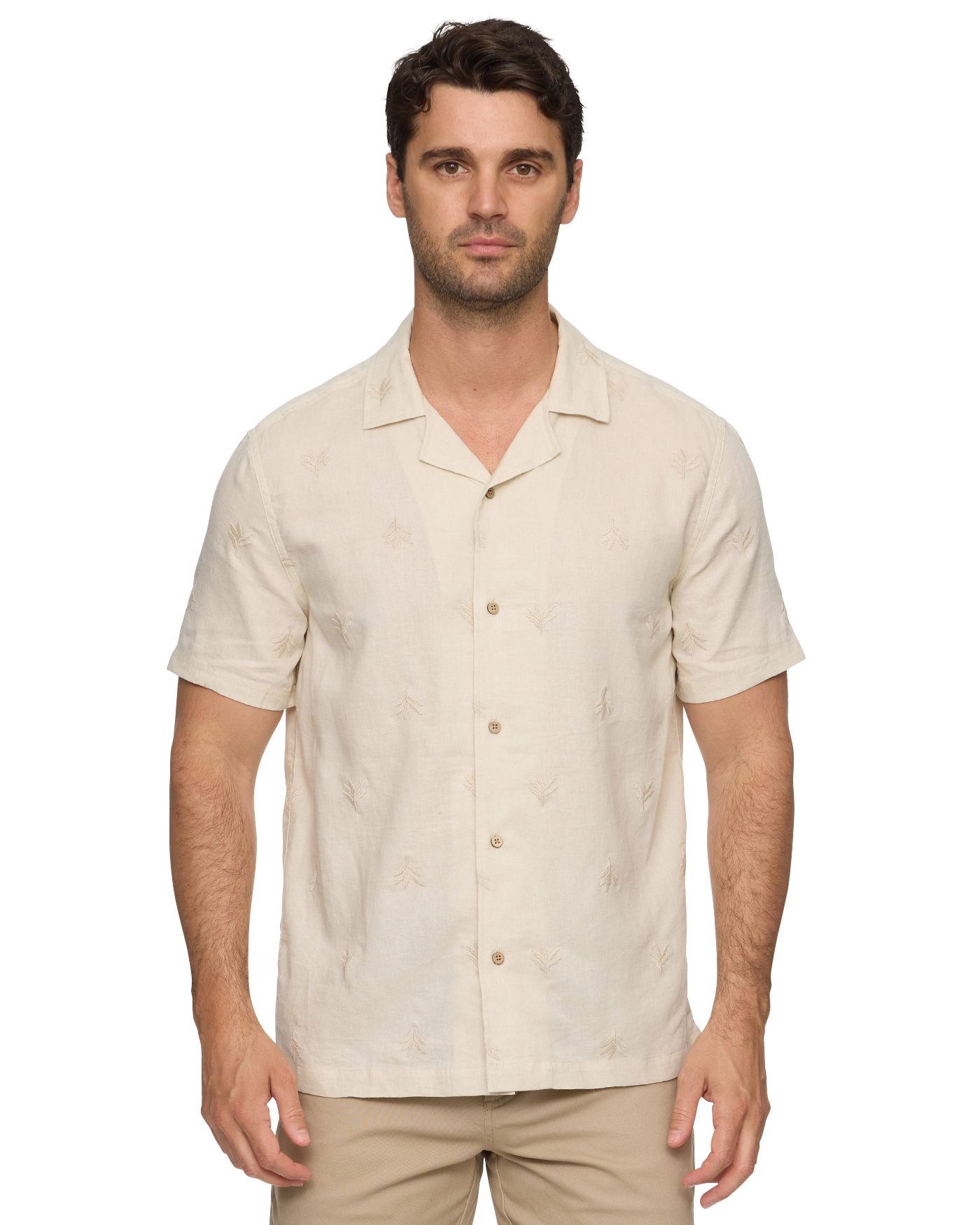 Chandler SS Embroidered Camp Collar Shirt