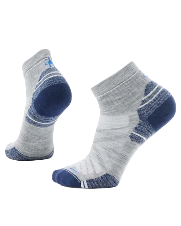 Hike Targeted Cushion Ankle Sock in gray striped geometric pattern by SMARTWOOL at HCO