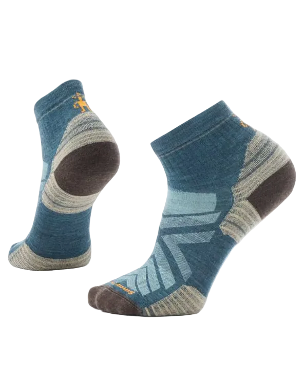 Hike Targeted Cushion Ankle Sock in blue geometric stripes by SMARTWOOL at HCO Fredericksburg
