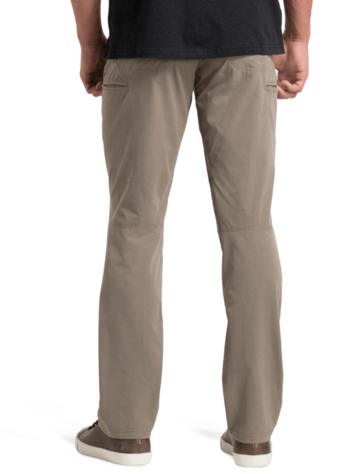 Silencr Pant Full in beige with stretch, water resistance, and UV protection by KUHL