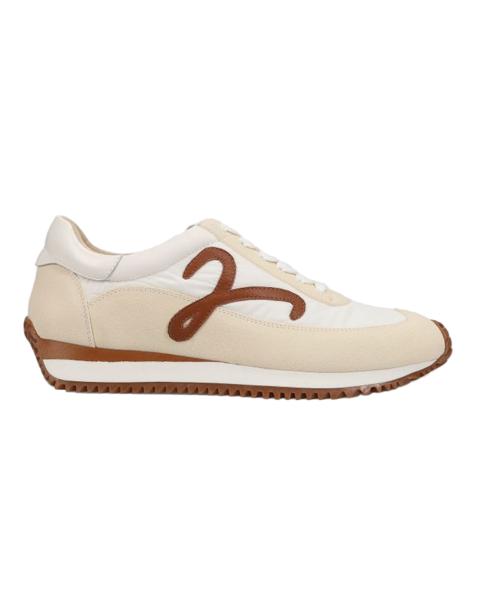 Queen - Panna Nival retro lace-up sneaker in beige, white, brown, ultra-padded sole by VANELI