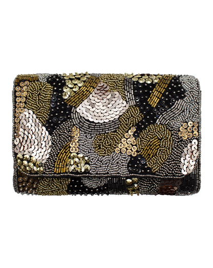 Beaded Double-Side Rectangular Mini Clutch