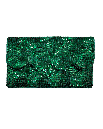 Emerald Sequin Clutch