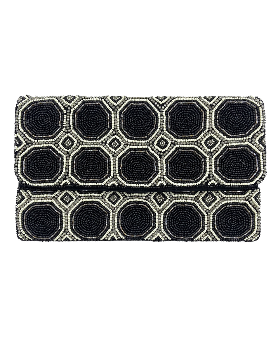 Black And White Octagon Clutch