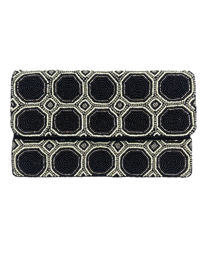 Black And White Octagon Clutch