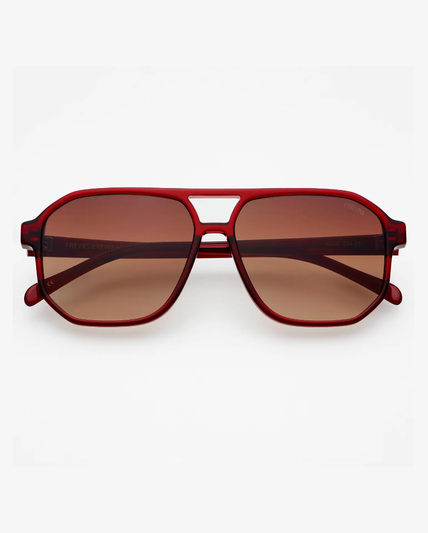 Billie Aviator Sunglasses in red and black by FREYRS EYEWEAR, Eyewear HCO collection