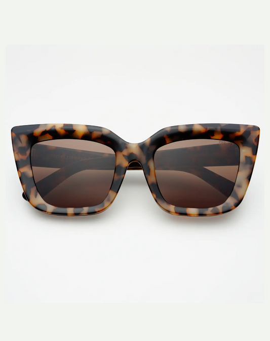 Portofino Acetate Oversized Cat Eye Sunglasses - Milky Tortoise