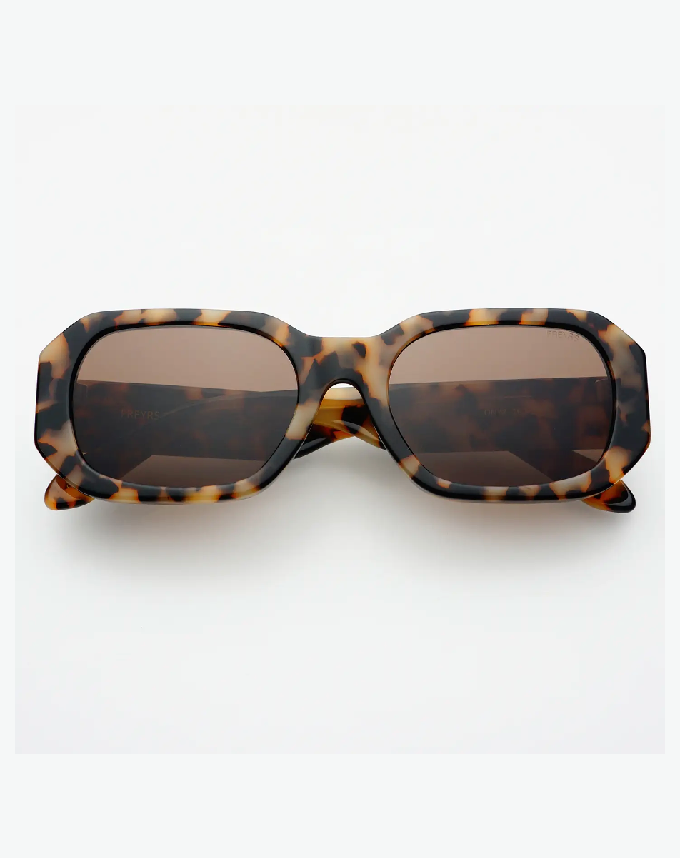 Onyx Acetate Rectangular Sunglasses - Milky Tortoise