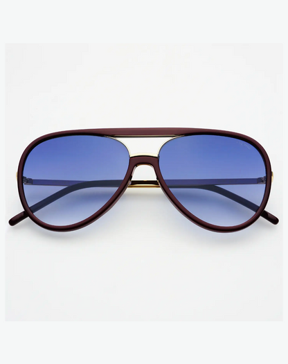 Shay Aviator Sunglasses - Burgundy
