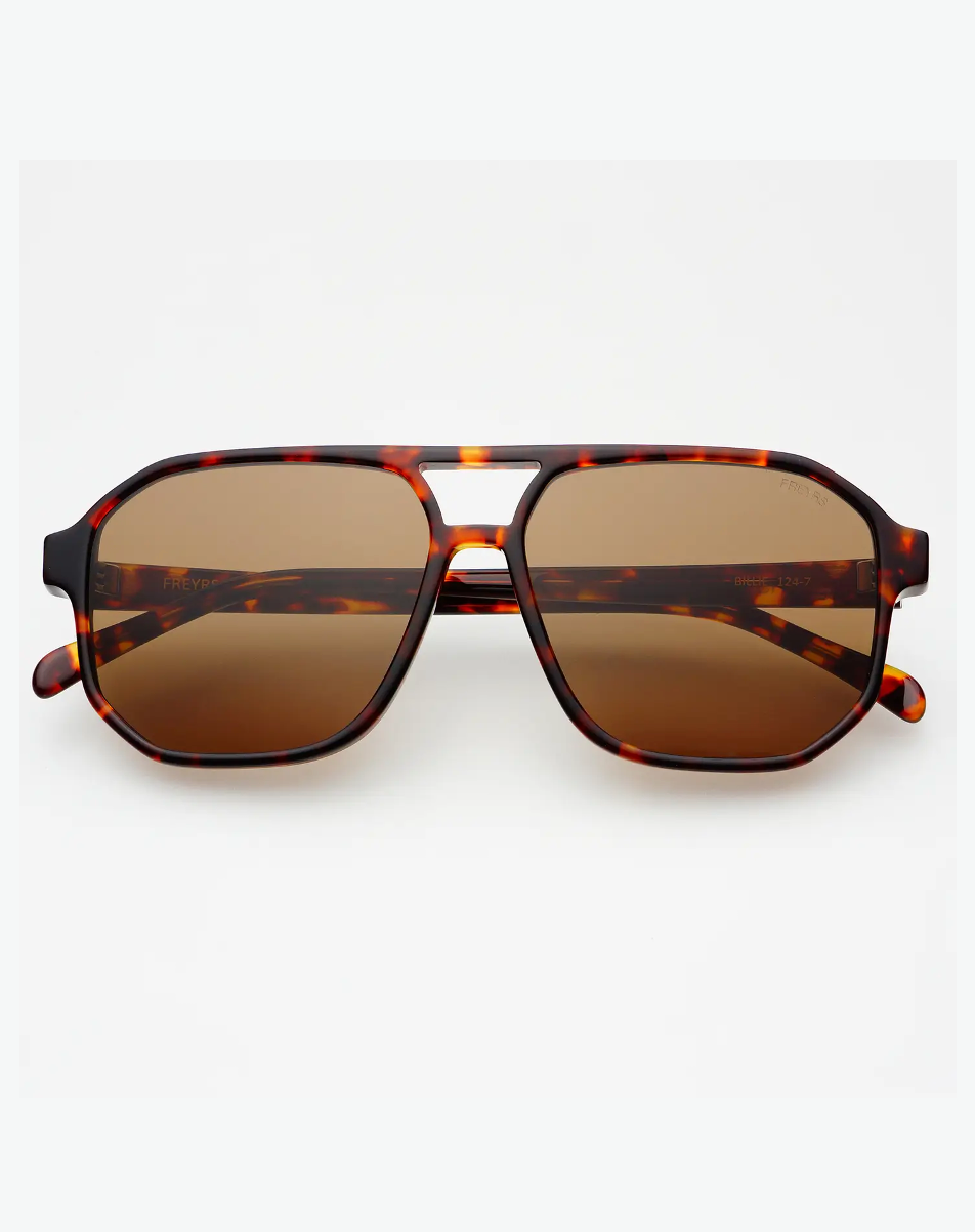 Billie Aviator Sunglasses - Dark Tortoise/Solid Brown