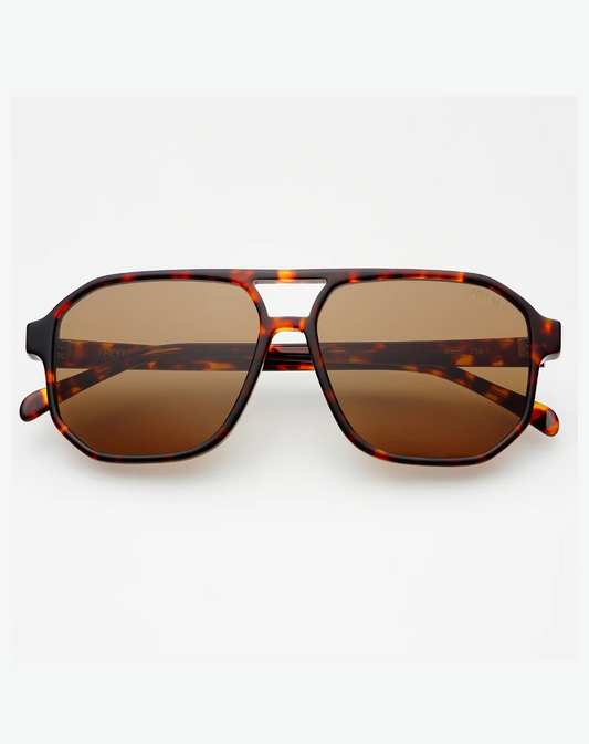Billie Aviator Sunglasses - Dark Tortoise/Solid Brown