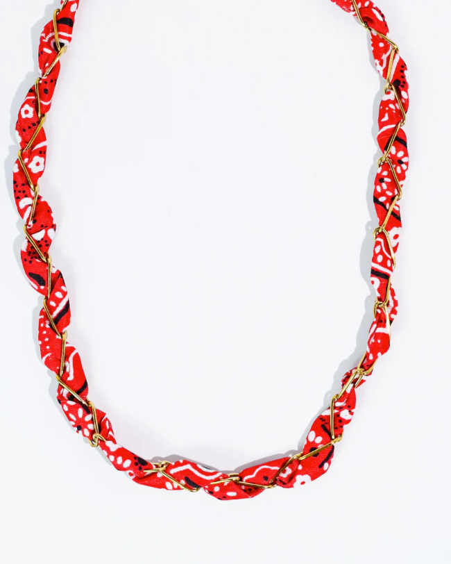 Bandana Twist Necklace - Red
