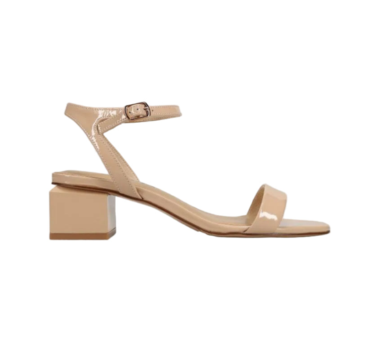 Cordie - Nude Patent beige patent leather ankle-strap sandal with block heel VANELI Women’s Shoes HCO