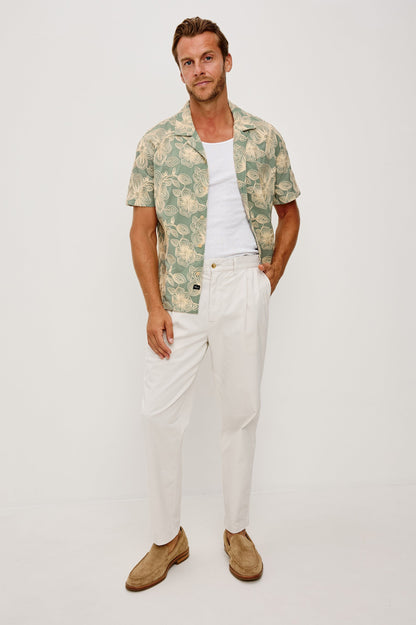 Tyler - Floral Rope Jade stretch cotton short sleeve shirt by RAILS, men's casual style