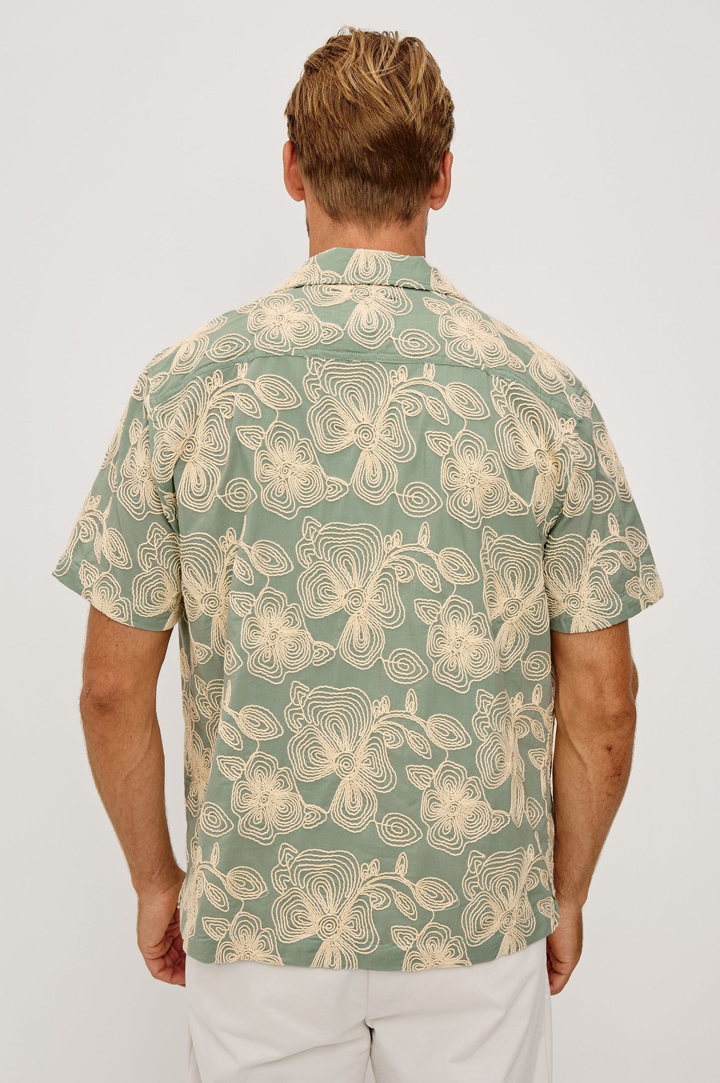 Tyler - Floral Rope Jade stretch cotton short sleeve shirt by RAILS, Men's Shirts HCO FBG