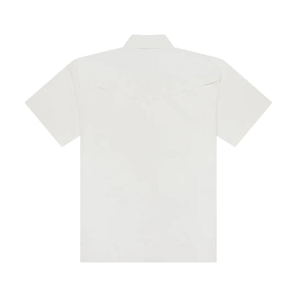 Guayabera Libre - Costa Blanca geometric white moisture wicking fishing shirt by TEXAS STANDARD