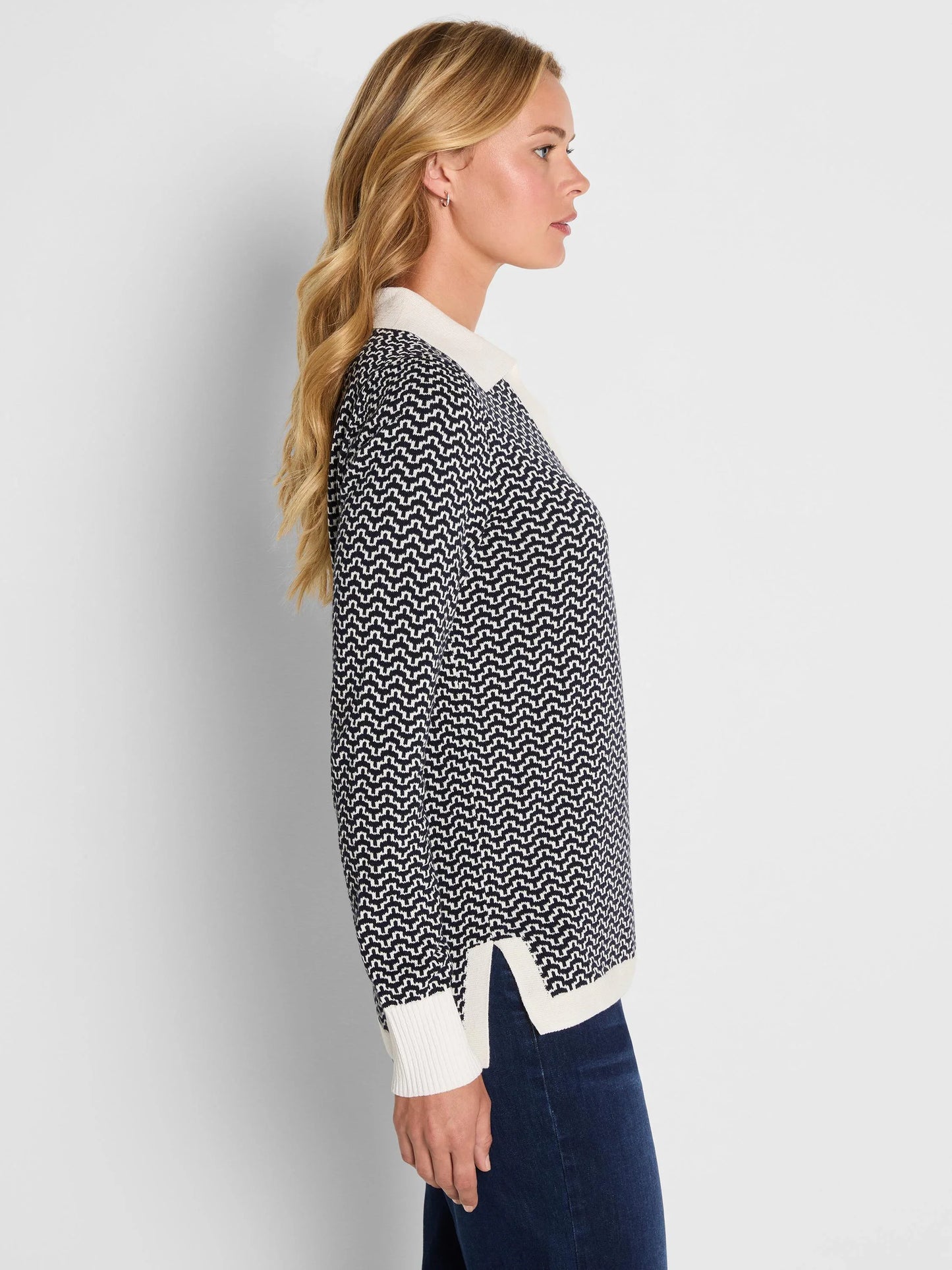 Two Tone Jacquard Sweater