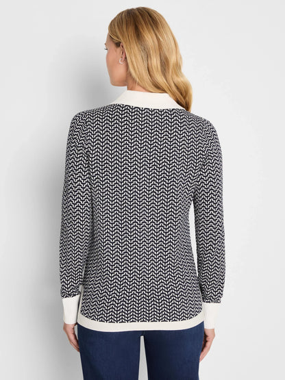 Two Tone Jacquard Sweater