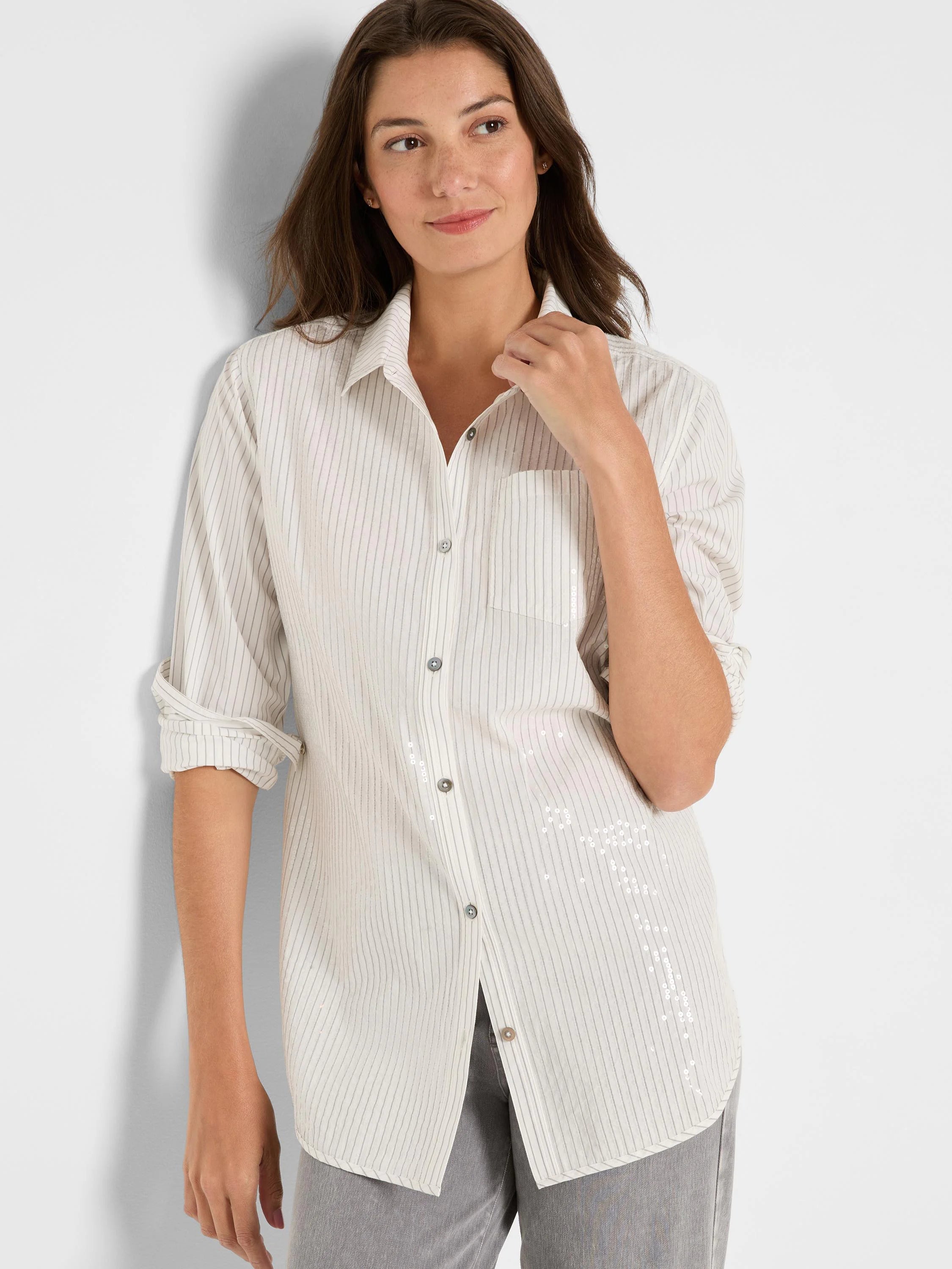 Subtle Shine Stripe Shirt
