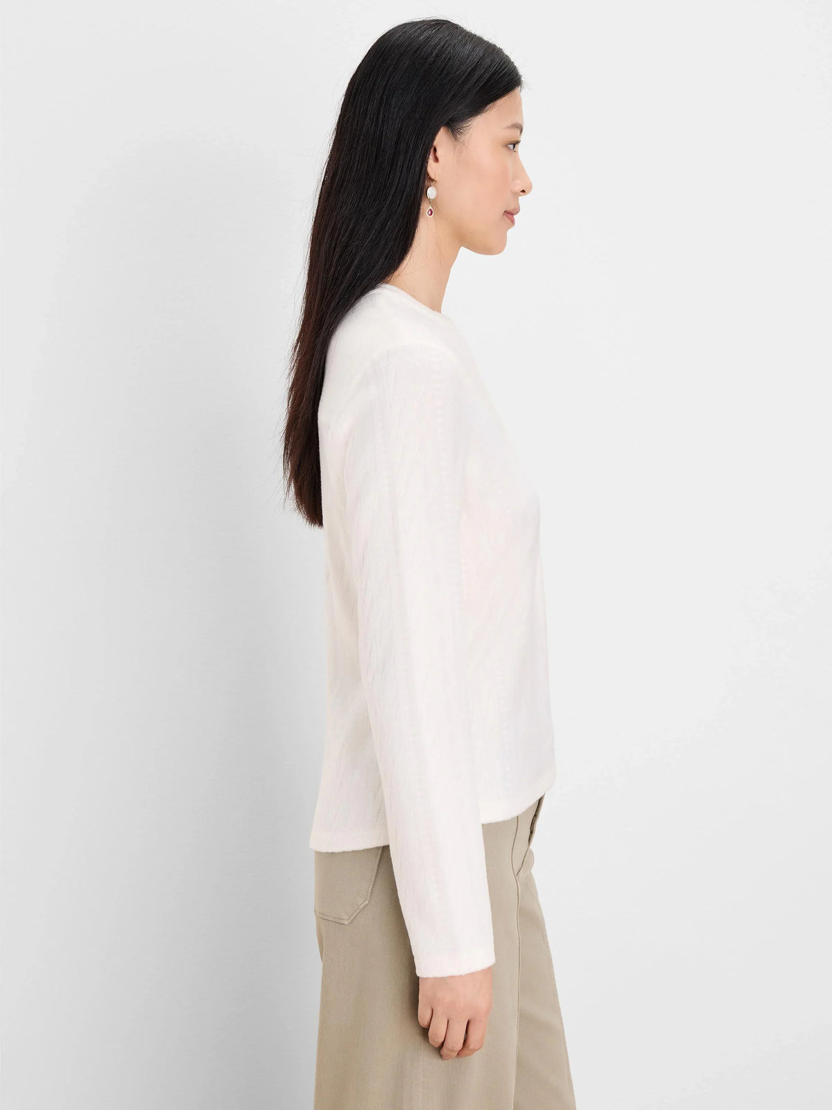 Cozy Cable Split Neck Top