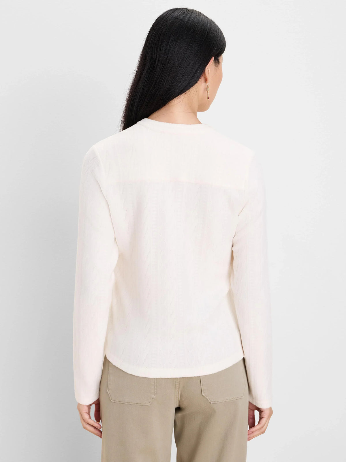 Cozy Cable Split Neck Top
