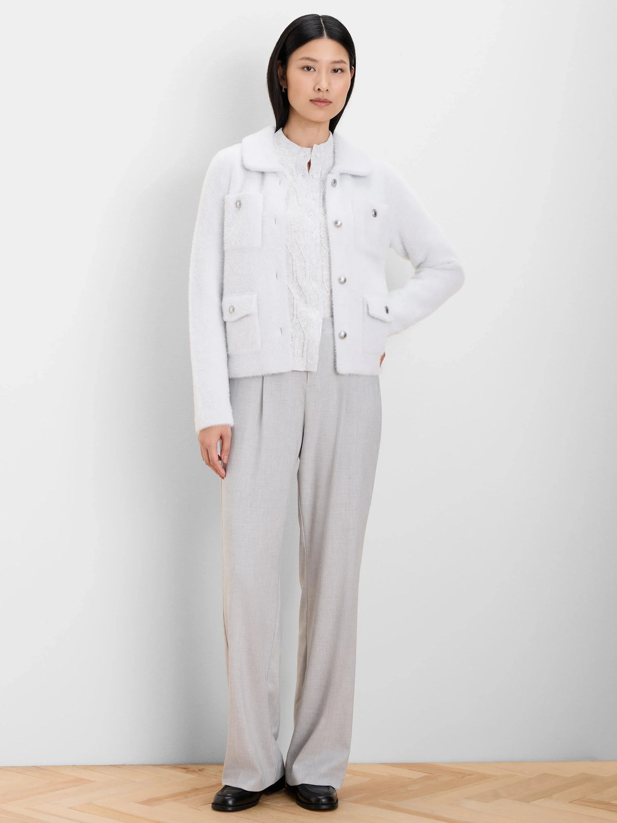 Fuzzy Patch Pocket Jacket
