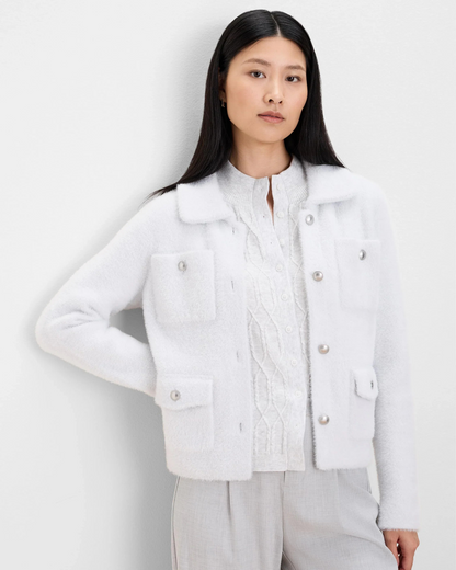 Fuzzy Patch Pocket Jacket