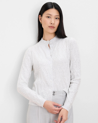 Cable Mockneck Cardigan
