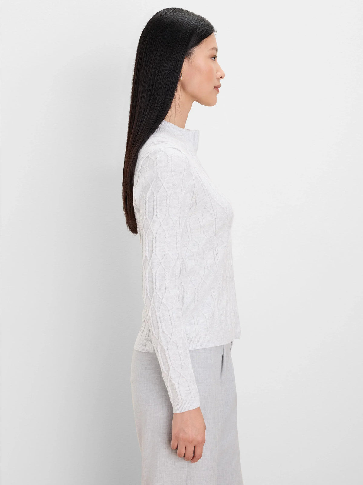 Cable Mockneck Cardigan