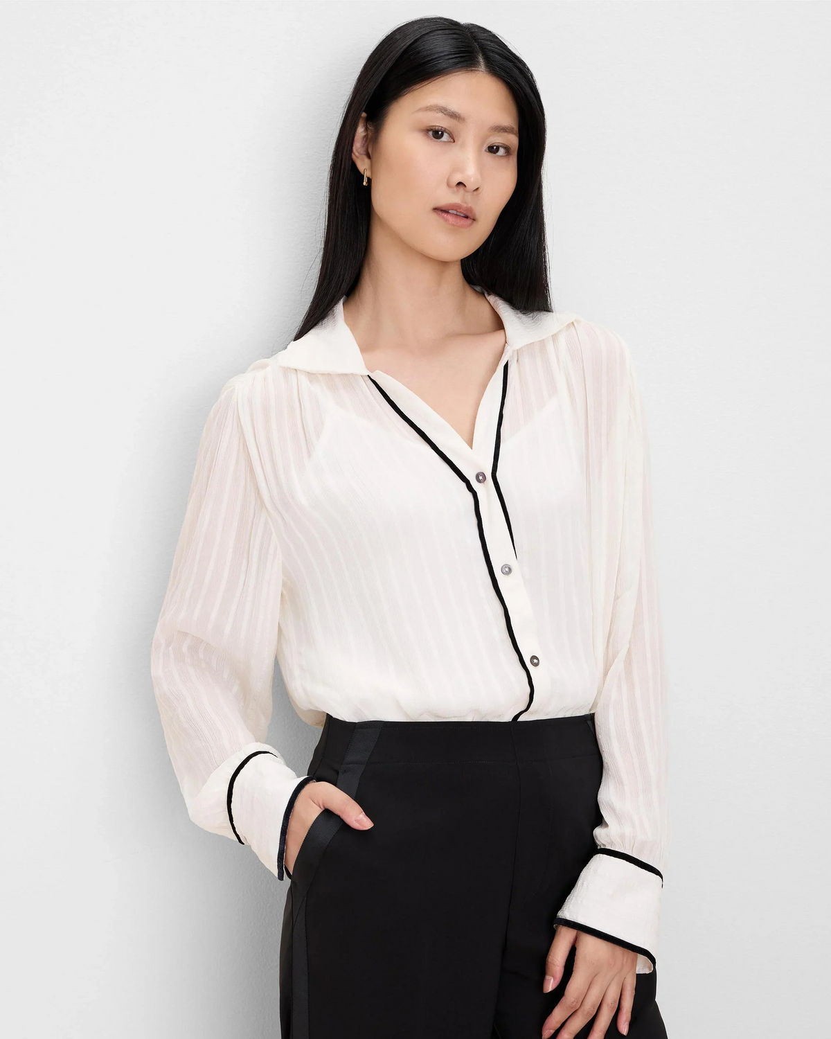 Velvet Trim Shirt