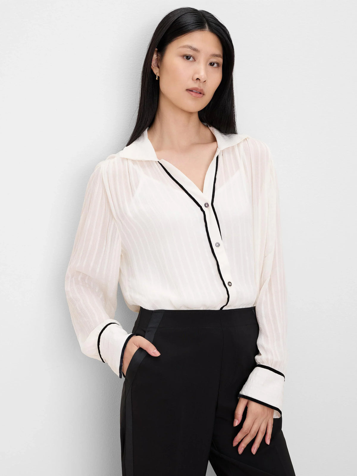 Velvet Trim Shirt