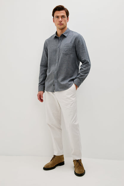 Wyatt - Charcoal Navy Houndstooth