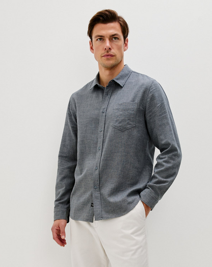 Wyatt - Charcoal Navy Houndstooth