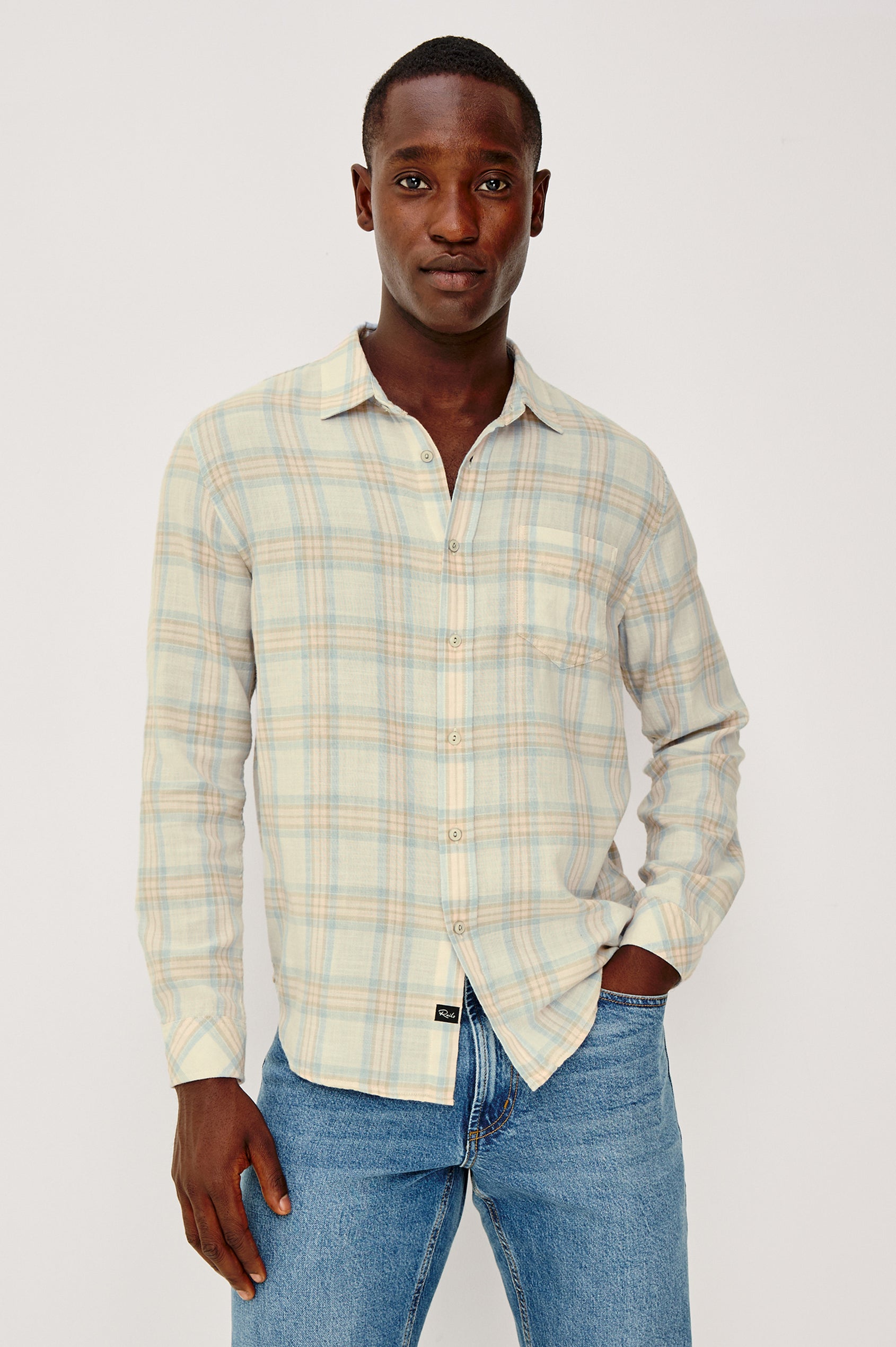 Wyatt - Conch Shore plaid cotton slub shirt by RAILS, men's casual style at HCO Fredericksburg
