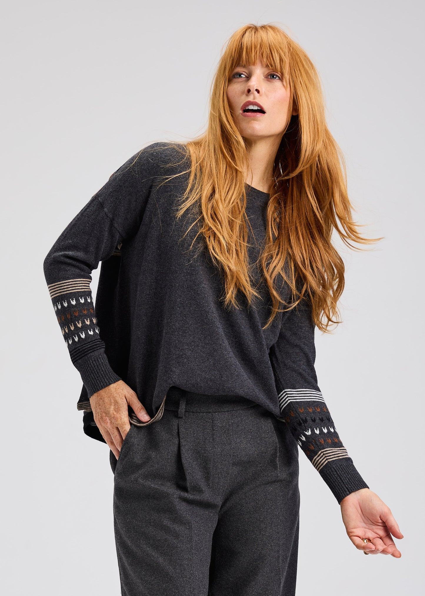 Patterned Back Sweater