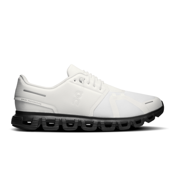 Cloud 6 M - White/Black men's shoe by ON RUNNING, cushioned sole, HCO Fredericksburg boutique