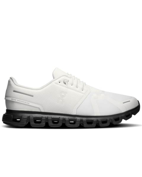 Cloud 6 M - White/Black by ON RUNNING, men's shoes with cushioned sole, HCO Fredericksburg boutique