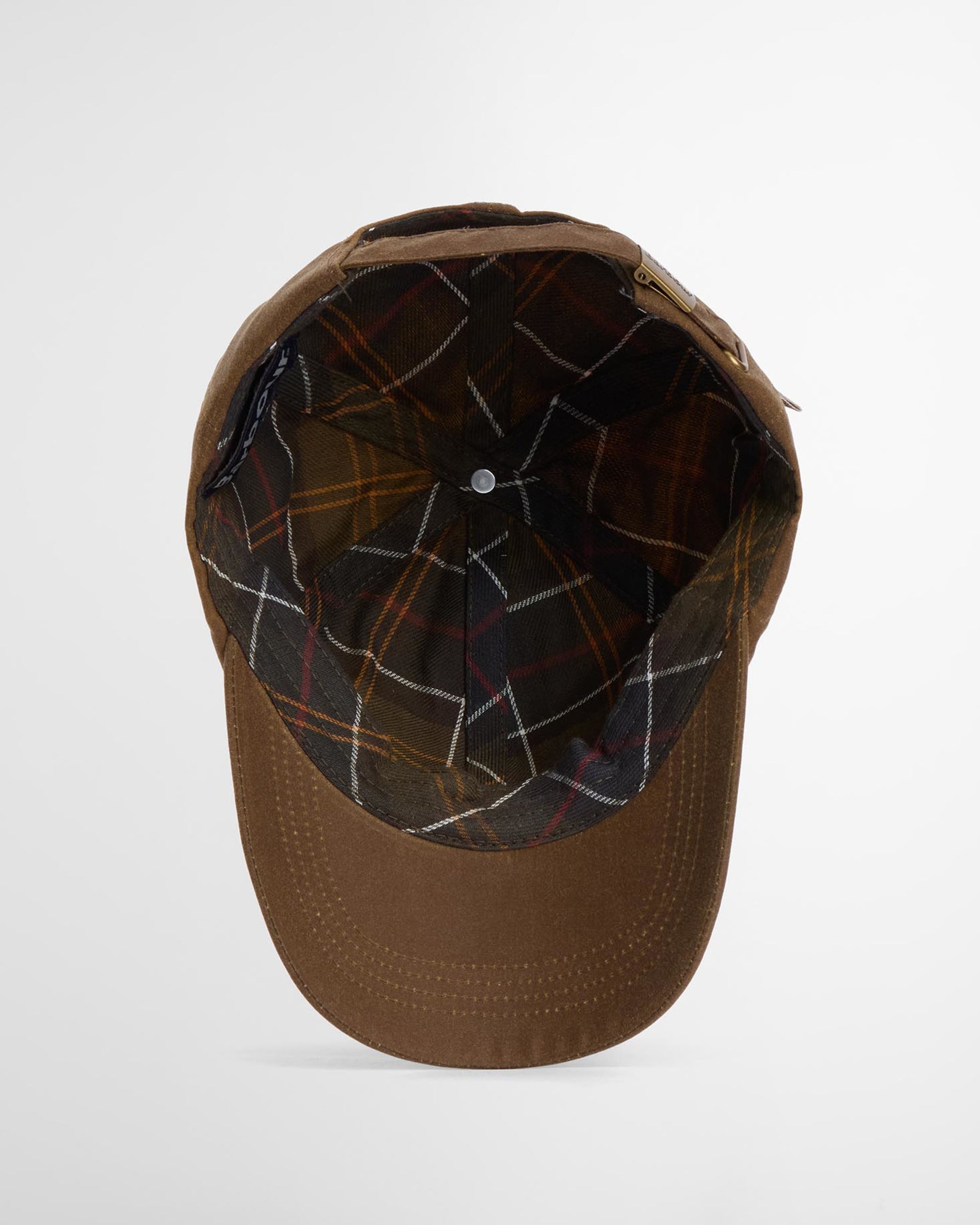 Wax Cap in beige and green waxed cotton with tartan interior, personally curated Fredericksburg TX