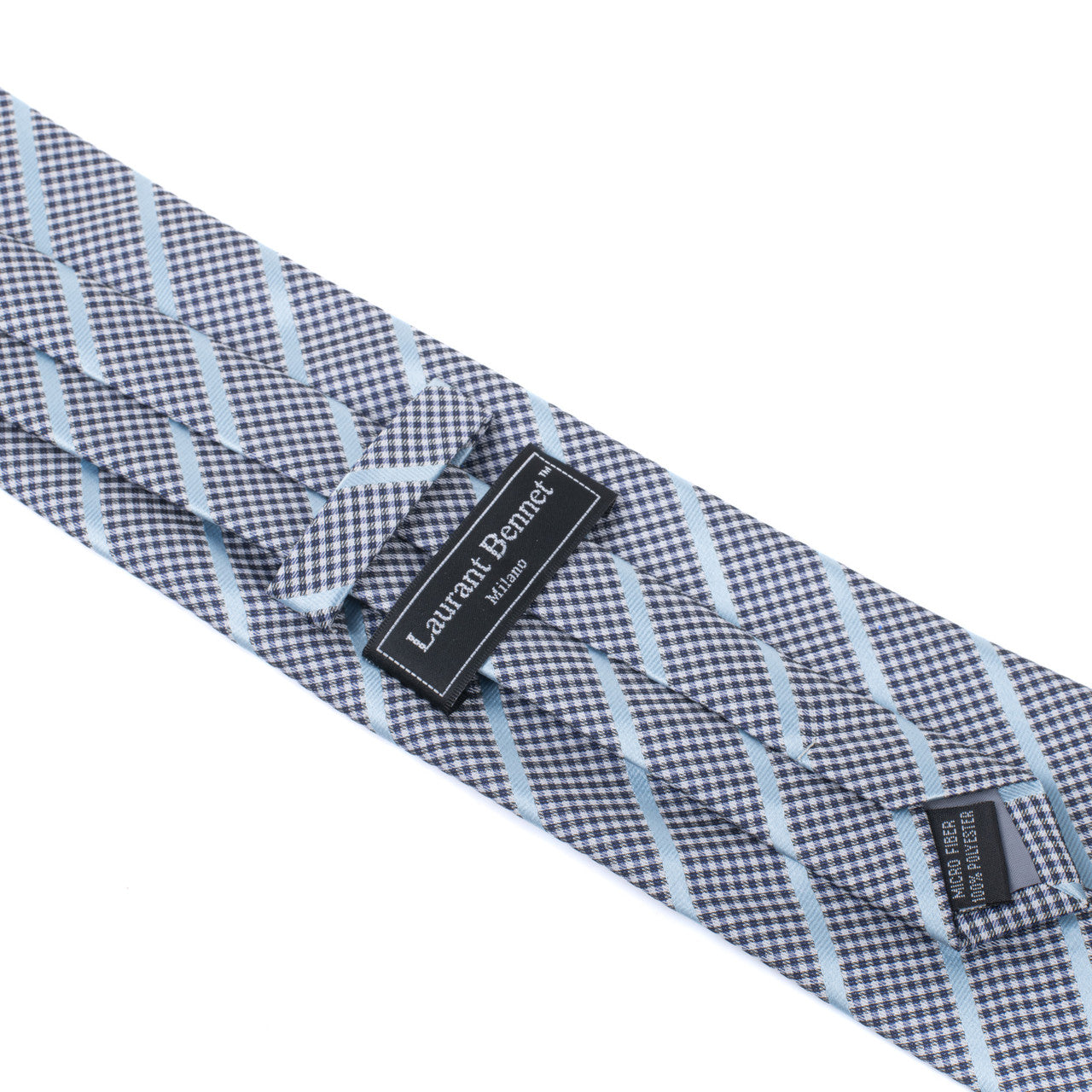 Men's Tie 5979 in microfiber with checkered and striped pattern by SELINI NEW YORK HCO Ties
