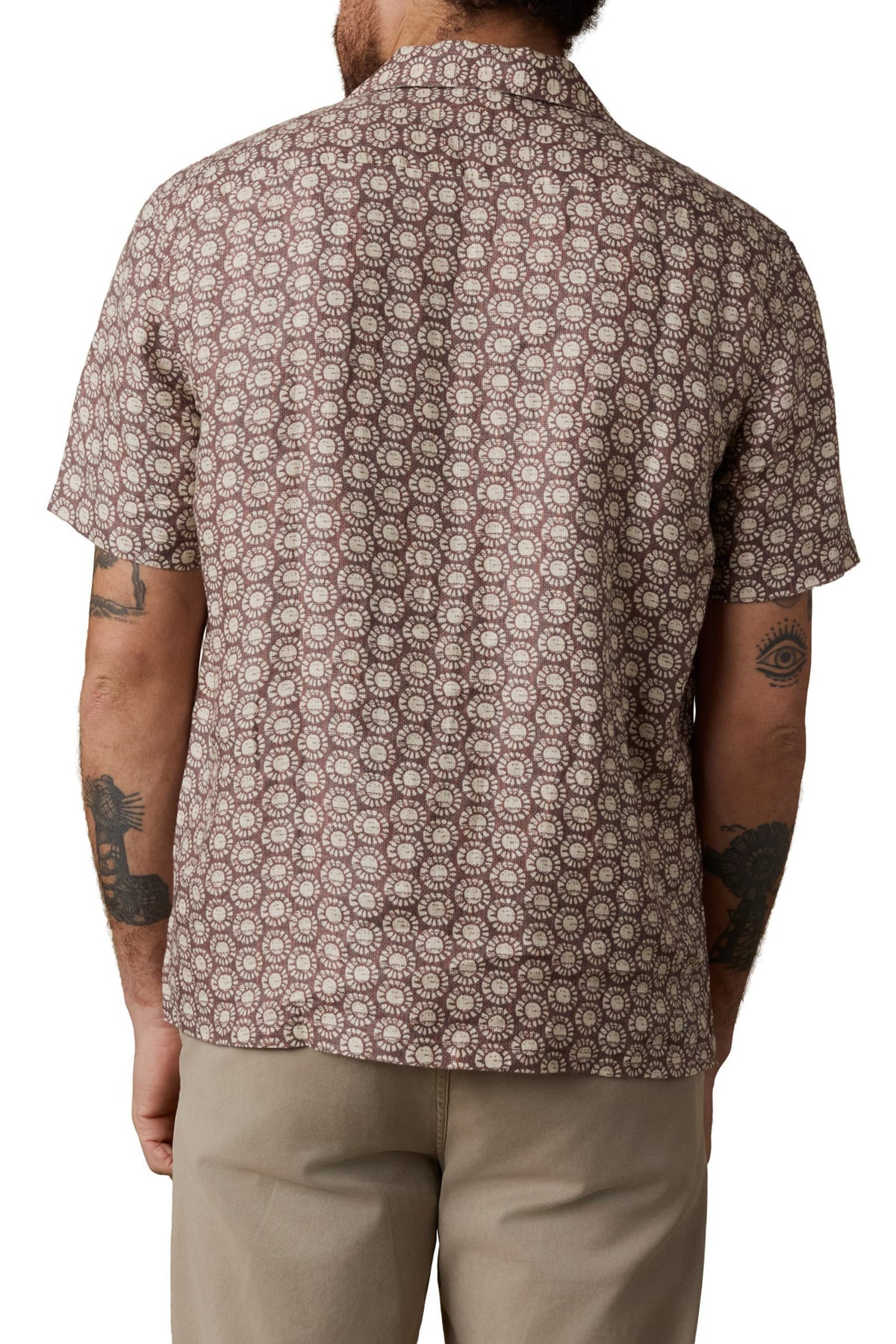 SS Palma Linen Camp Shirt - Shore Sun Woodblock