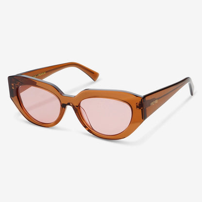 Frankie Acetate Cat Eye - Crystal Brown / Pink