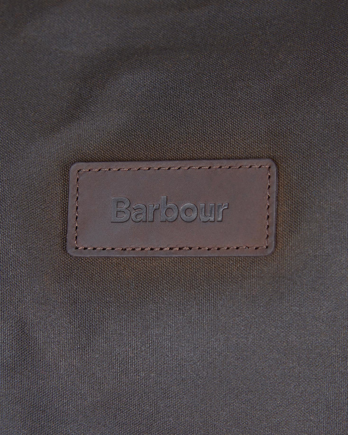 Brown waxed cotton with leather Barbour label detail, Wax Holdall, BARBOUR INC., Bags collection