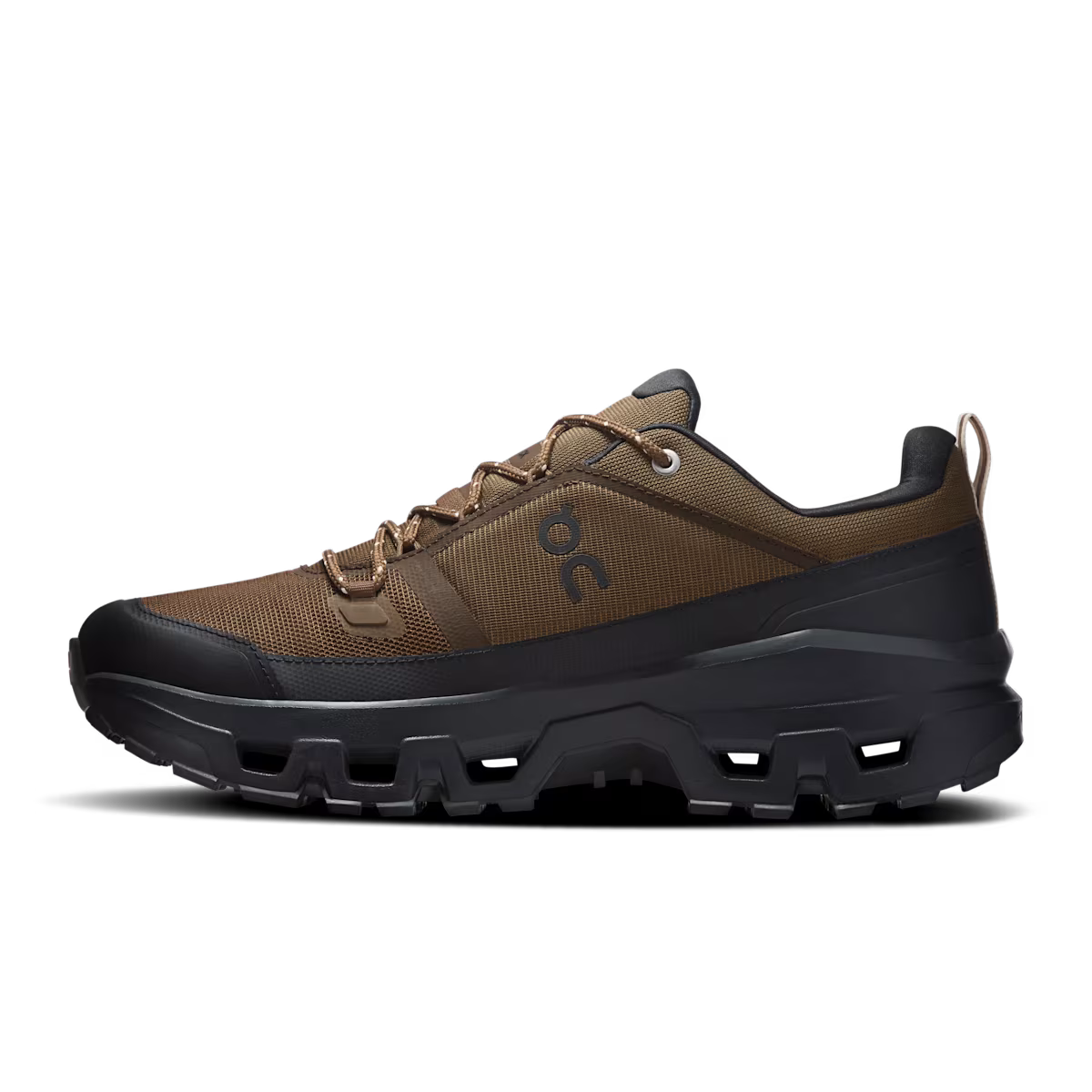 Cloudrock Low WP M - Earth/Black waterproof hiking boot by ON RUNNING, Men's Shoes, HCO curated