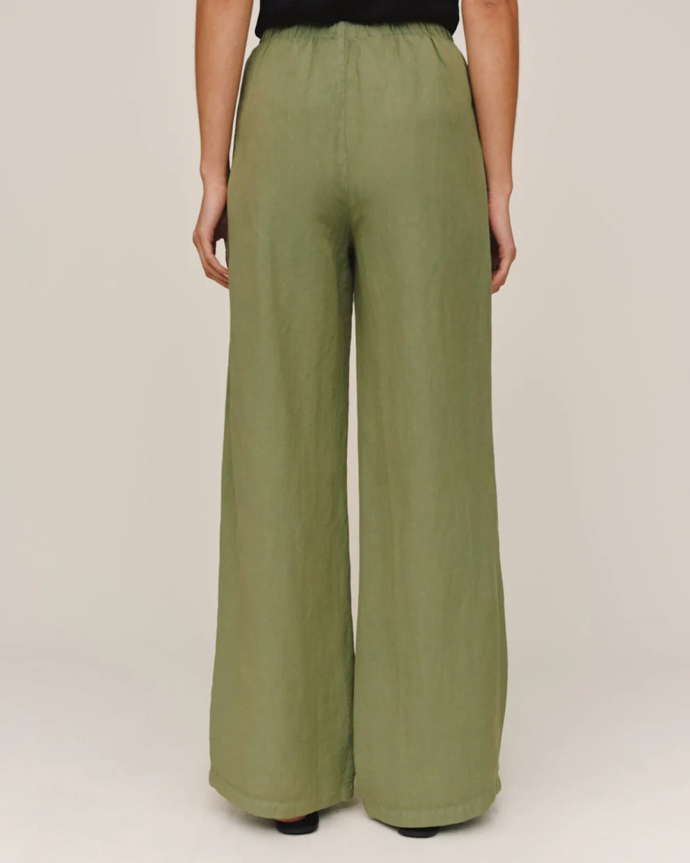 Beaded Drawstring Beach Pant - Olive Leaf