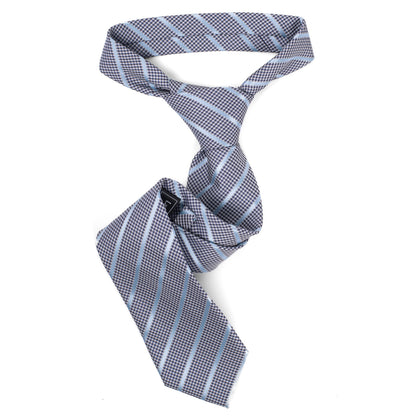Men's Tie 5979 in microfiber with checkered and striped design, SELINI NEW YORK HCO Ties