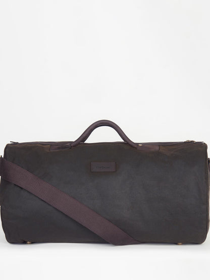 Wax Holdall in dark brown waxed cotton with leather trims, BARBOUR INC., Bags collection