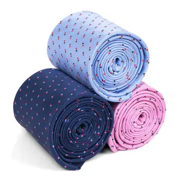 Men's Tie 5981 in microfiber with geometric dot pattern in navy, pink, and light blue by SELINI NEW YORK